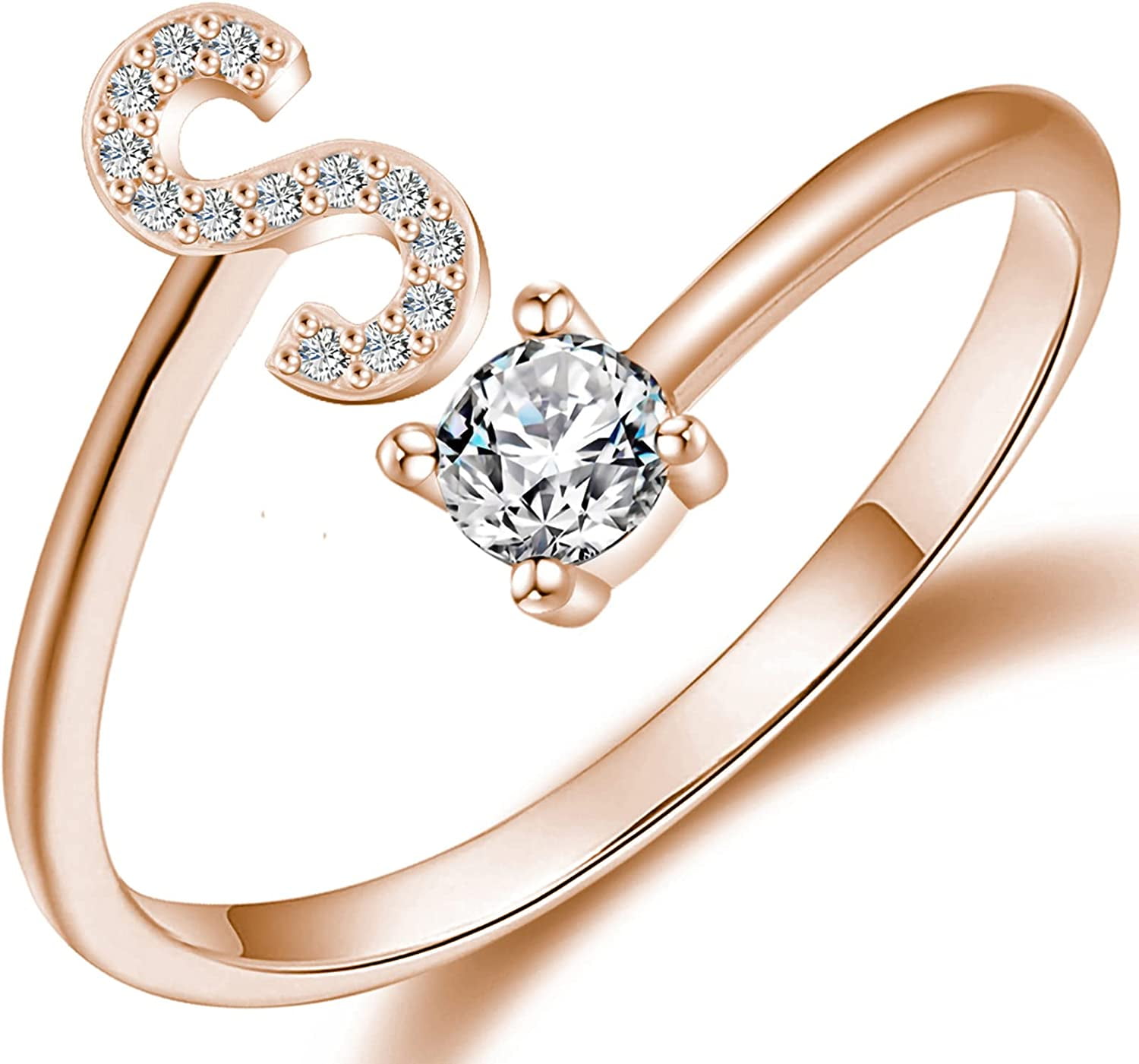 235-GR5674 - 22K Gold 'S' Initial Ring For Women With Cz | Initial ring,  Gold ring designs, 22k gold