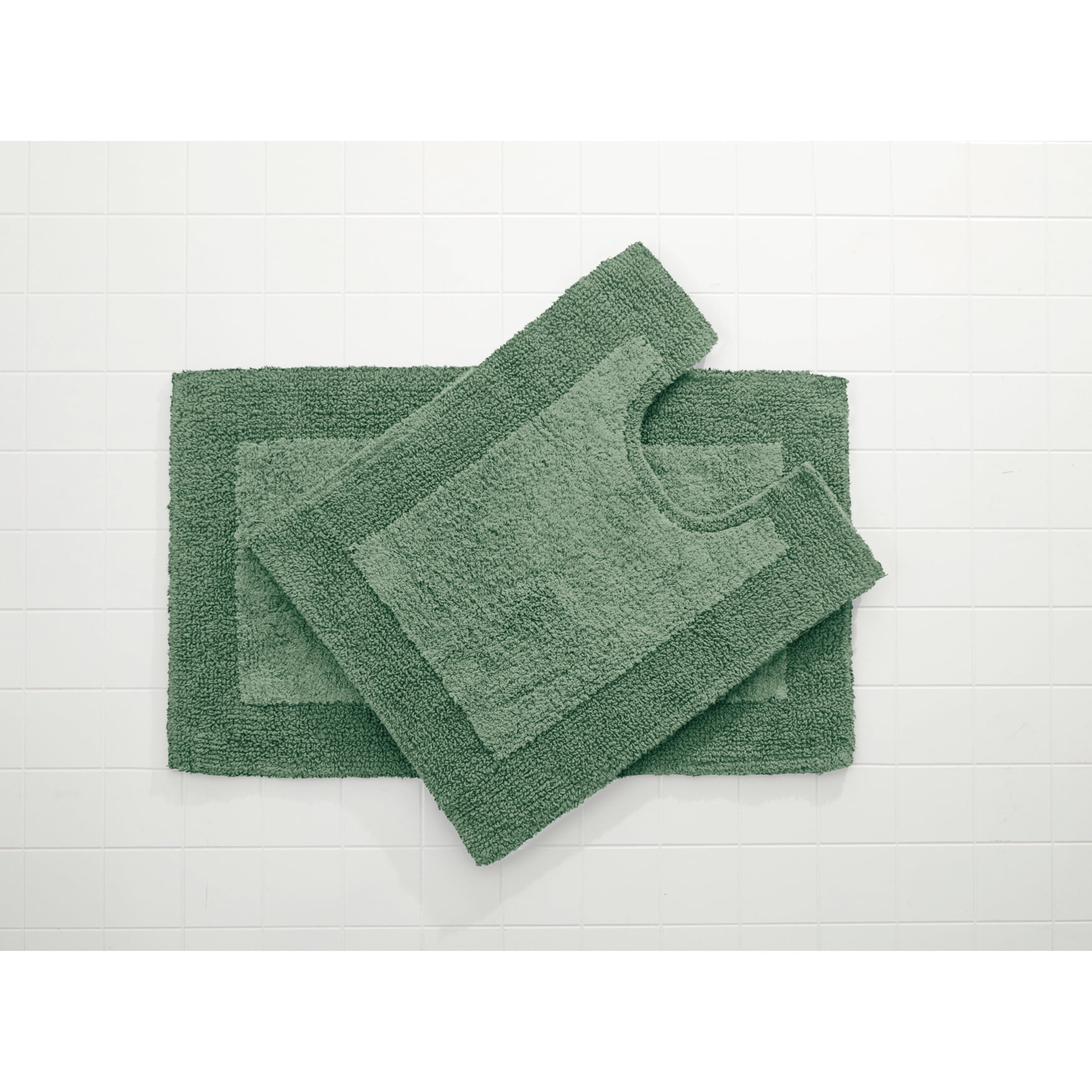 BrylaneHome 2 Piece Bath Rug Set Mats, Green