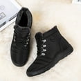 thumbnail image 4 of nsendm Female Shoes Adult Womens Snow Boots Size 8 1/2 Wide Snow Round Velvet Lace Up Men Boots Plus Sport Toe Flat Size 6 Womens Snow Boots Black 8, 4 of 7