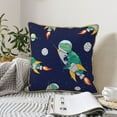 thumbnail image 6 of Kll Astronaut Dinosaur And Space Decorative Throw Pillow Covers Velvet Soft For Couch Sofa Bedroom Living Room Outdoor -16"X16", 6 of 8
