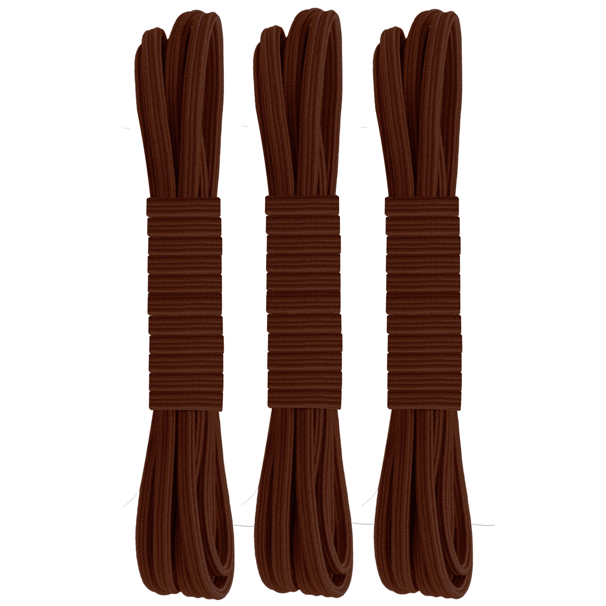 FOOTMATTERS Elastic Stretch Flat Shoelaces 30 Inch Brown 3 Pair