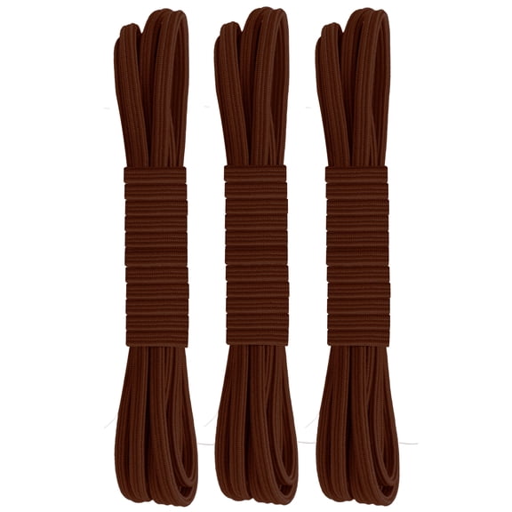 FOOTMATTERS Elastic Stretch Flat Shoelaces - 30 Inch - Brown - 3 Pair Pack