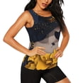 thumbnail image 2 of Balery Elegant Lady With Hat Camiseta sin mangas estampada ligera para mujer, tops de entrenamiento sin mangas, camisetas de yoga transpirables de secado rápido.-Large, 2 of 7