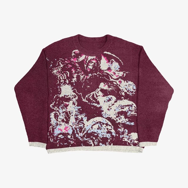 Chandail Mode Automne Hiver Américain Col Rond Chandail Personnalisé Imprimé Manches Longues Joker Ample