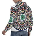 thumbnail image 6 of Kdxio Colorful With Blue Oriental Print Mens Casual Hooded Collar Drawstring Hoodies Pullover Sweatshirts Casual Long Sleeve Shirts-Large, 6 of 7