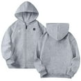 thumbnail image 5 of ATOGUTA Kids Electric Heated Hoodies Lightweight Electric Heating Hooded Sweatshirt Winter Outdoor Warm Jacket with No Battery Size 4T-13 Gray, 5 of 6