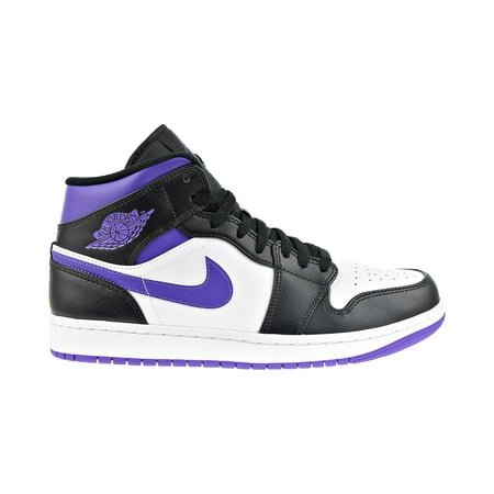 Air Jordan 1 Mid Men's Shoes Court Purple-Black-White 554724-095