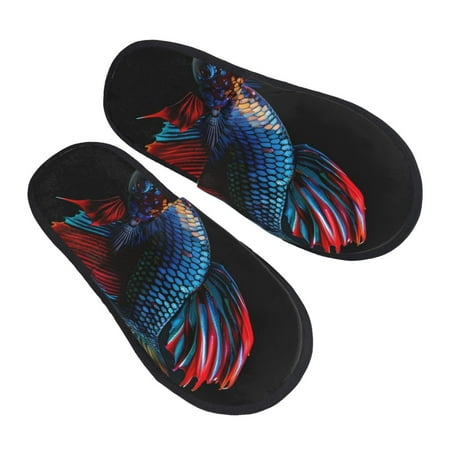 

JUNZAN Colorful Betta Fish Slippers for Women House Shoes Non Slip Indoor/Outdoor Pineapple And Cactus Designs-Large