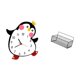 thumbnail image 5 of Reloj de pared con diseño de pingüino y cesta organizadora para dormitorio, cocina, baño y sala de estar, solución de almacenamiento decorativa, 5 of 8