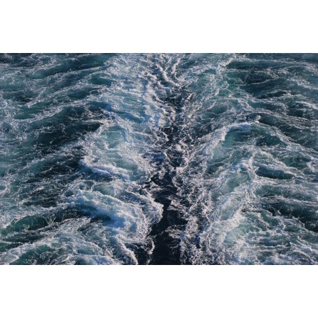 Canvas Print Water Trails Ship Mediterranean Cruise Ship Sea Stretched Canvas 10 x