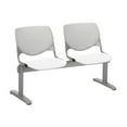 thumbnail image 2 of KFI Studios KOOL 2 Seat Reception Bench, White Seat, Light Gray Back, 2 of 5