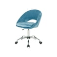 thumbnail image 1 of Chaise de Bureau à Domicile Milo à Hauteur Réglable en Velours Bleu en Microfibre, 1 of 10