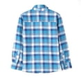 thumbnail image 3 of Bienzoe Boy's Flannel Button Down Long Sleeve Plaid Shirt Blue 11/12, 3 of 9
