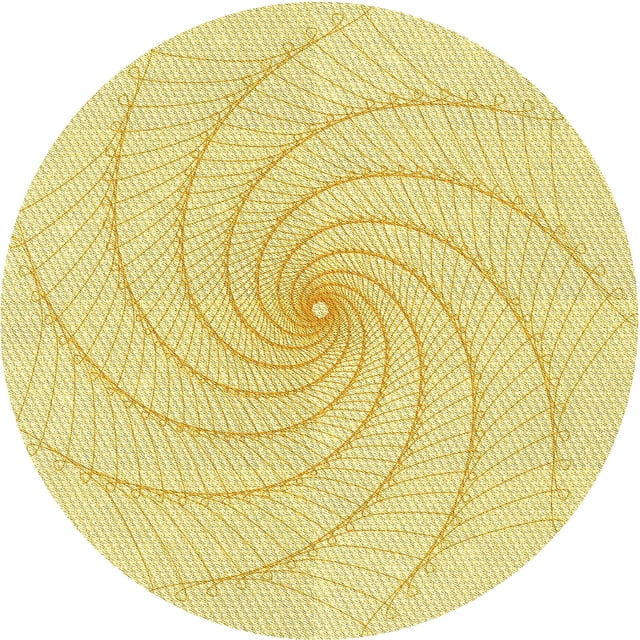 Ahgly Company Tapis Rond Lavable en Machine Intérieur Transitionnel Jaune Soleil, 3 Pieds Rond