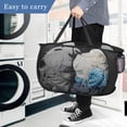 thumbnail image 4 of Toplive Pop Up Laundry Hamper Mesh Laundry Basket, Collapsible Popup Hamper Dirty Clothes Basket with 2 Compartments, Side Pocket, Carry Handles for Home, Dorm, Bathroom, Bedroom, Travel-Black, 4 of 7