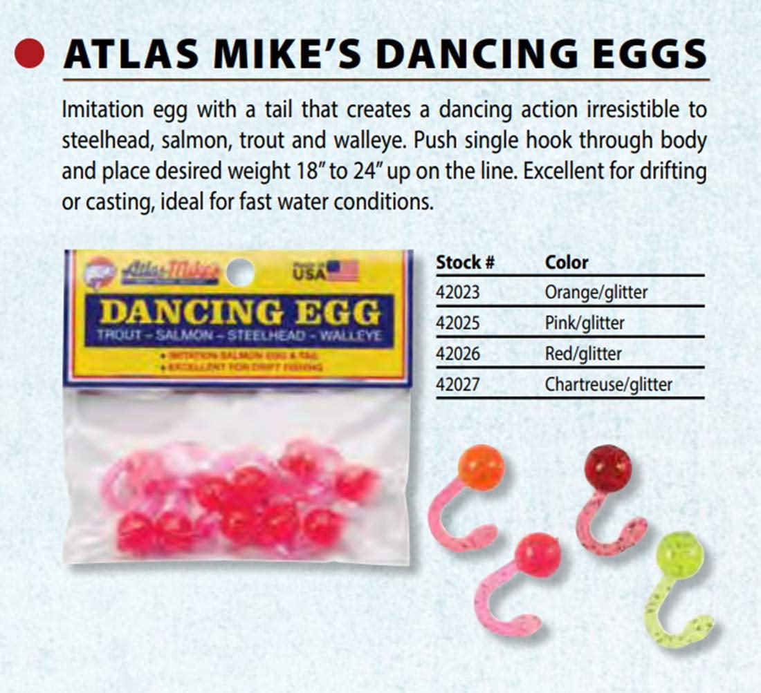 Atlas Mike's Dancing Egg Soft Bait, Chartreuse, 10 Pack