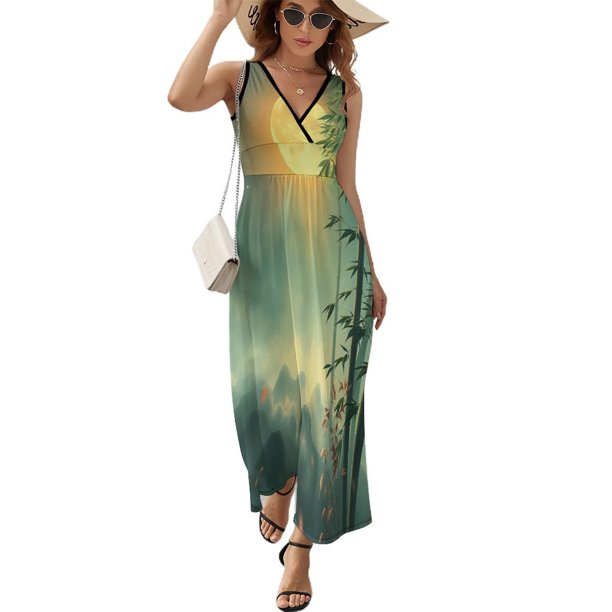 Gaosheng Bamboo Vestido Sin Mangas Vestidos Para Mujer, Vestido Suelto De Verano 2025