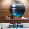 thumbnail image 1 of Designart - Romantic Full Moon Over Sea' Seascape Circle Metal Wall Art, 1 of 4