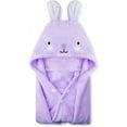 thumbnail image 1 of Toallas de baño para niños, toalla con capucha premium para niños pequeños, albornoz de forro polar de coral altamente absorbente para niños y niñas, 27.5 x 55 pulgadas (morado) BANYUO Electrónica, 1 of 7