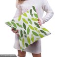 thumbnail image 4 of Leaves Fabric by the Yard, Continuous Vertical Grunge Laureate Elements on Plain Backdrop Illustration, Upholstery Fabric for Dining Chairs Home Decor Accents, White Multicolor by Ambesonne, 4 of 4
