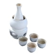 thumbnail image 2 of Nishiyuenyi Ceramic Sake Set with Warmer Bowl Japanese Sake Set for Spirits Entertaining White, 2 of 9