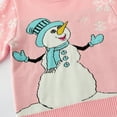 thumbnail image 6 of GYRATEDREAM Toddler Girls Boys Christmas Knit Sweater Baby Xmas Crewneck Santa Snowflake Snowman Print Pullover Sweatshirt Knitwear Tops Kids Warm Fall Winter Clothes Pink for 3-7Y, 6 of 7
