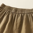 thumbnail image 5 of acuever Women's Shorts Shorts Summer Womens Wide Leg Linen Shorts Summer Casual Loose Pleated Elastic High Waisted Shorts Khaki Color Block Shorts（2Xl）, 5 of 6