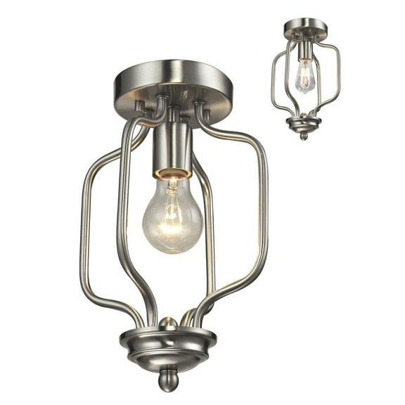 Z-Lite Cardinal 1-Light Flush Mount, Brushed Nickel