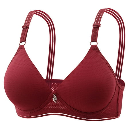 Womens Minimizer Bra Low Cut Mesh Breathable Bras Full-Coverage Wirefree Push Up Bra Comfort Everyday Underwear