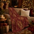 thumbnail image 3 of Autumn Damask Floral Sofa, Festive autumn celebration Scene, Warm Flannel Blanket for Living Room and Family Room with Detailed Artwork, Art Lovers autumn celebration Gift, Festive Home Decor, 3 of 9