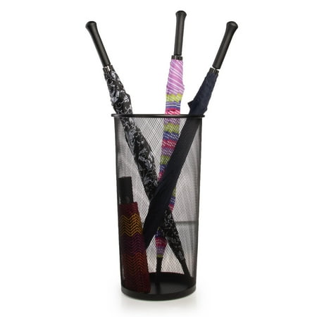 Storage For Umbrellas Simply Genius Mesh Metal Umbrella Stand Indoor Storage Bin Entryway Organizer For Canes Walking Sticks Umbrella Holder Stand, Tall Mesh Trash Can ()