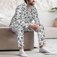 thumbnail image 7 of Salouo Snake Print Button-Front Long Sleeve Pajama Set for Men, Soft 2Pjs Men's Long Sleeve Sleepwear-X-Large, 7 of 7