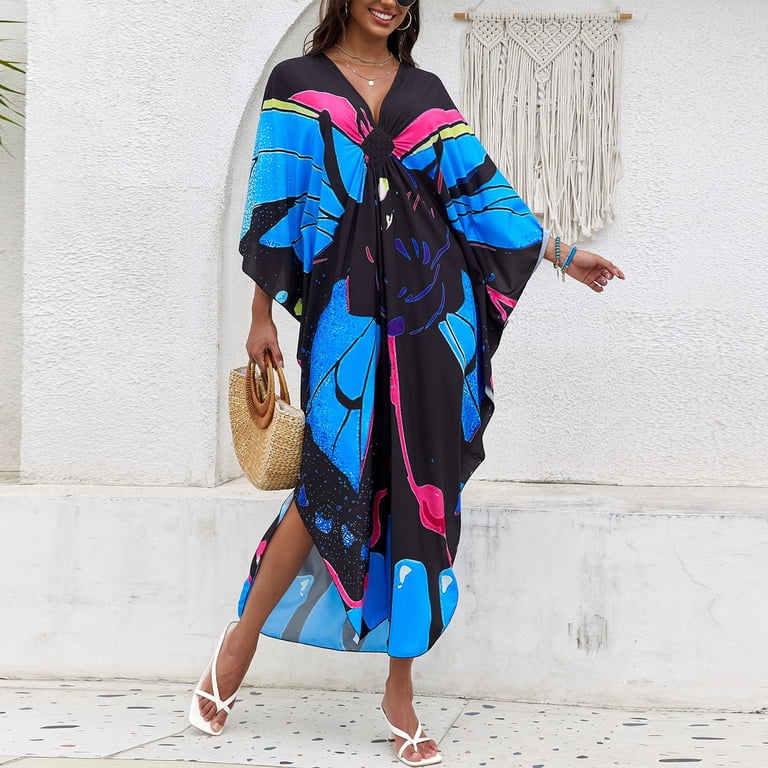 muumuu dress HAJWOH Women's Hawaiian Tropical Print Plus Size Cotton Casual Loose Fit Moomoo colour_sagegreen Color:COBALT-BLUE Soft Ivory Lace V-neck Nightgown Simply add some flats