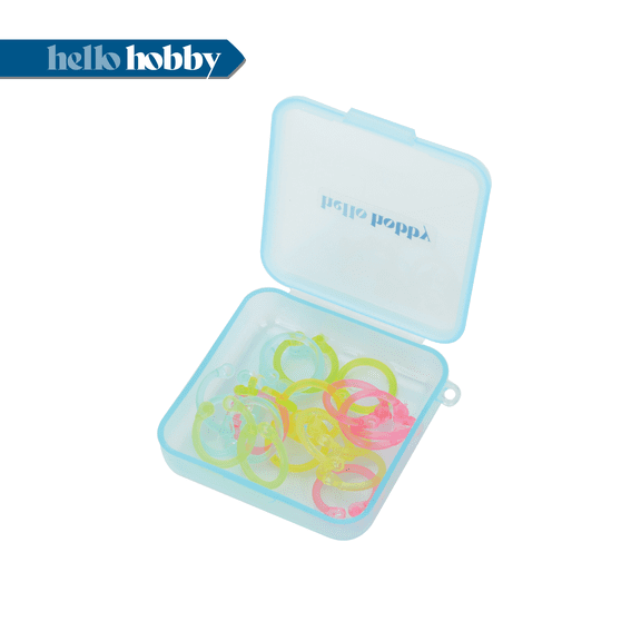 Hello Hobby Assorted Stitch Markers with Storage Case, 20 Count