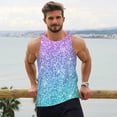 thumbnail image 6 of Balery Multicolor Glitter Pattern Men's Workout Tank Top Gym Muscle Tee Fitness Bodybuilding Sleeveless T Shirt Quick Dry Fit Muscle Tank Top Slim-Fit Tank-Medium, 6 of 7