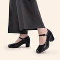 thumbnail image 2 of Zapatos de tacón bajo para mujer, zapatillas Mary Jane con puntera redonda para trabajo, oficina y boda, 2 of 8