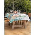 thumbnail image 3 of Outdoor Tablecloths with Umbrella Hole & Zipper, Marine Life 60 x102 Inch Rectangle Tablecloths, Nautical Underwater Coral Shell Starfish Watercolor Waterproof Table Cloth, Patio/Pool Table Covers, 3 of 8