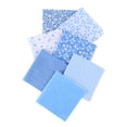 thumbnail image 1 of 7pcs Blue Series Cotton Fabric Flower Floral Pattern Sewing Textile Material for DIY Patchwork Bedding, 1 of 1