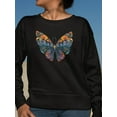 thumbnail image 2 of Butterfly  Motley Sweatshirt Women -Image by Shutterstock, Female Small, 2 of 4