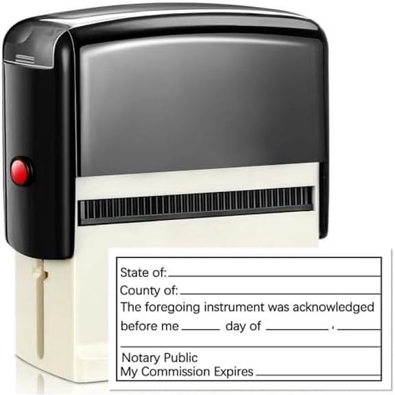 Notary Acknowledgement Self Inking Stamp for Public, Sworn and Subscribed - Any State Crisp Impression, 1.46 x 2.95 Inches