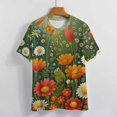 thumbnail image 3 of Nostalgic Vintage Floral Women's Short Sleeve Tops Casual Blouses T Shirt, 3 of 6