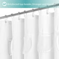 thumbnail image 2 of Water-Repellent Fabric Shower Curtain or Liner with 9 Handy Mesh Pockets, Premium Thick Cloth & Opaque, Washable, 71 x 72 inches, Rust Proof Grommets, White, 2 of 4