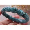 thumbnail image 4 of Icy Green Natural A JADE Jadeite Money Coin Ruyi Bangle Bracelet 60 mm 680023 TN, 4 of 10