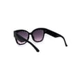 thumbnail image 4 of Womens Bevel Flower Paddle Lens Horn Rim Sunglasses Black Purple Smoke, 4 of 4