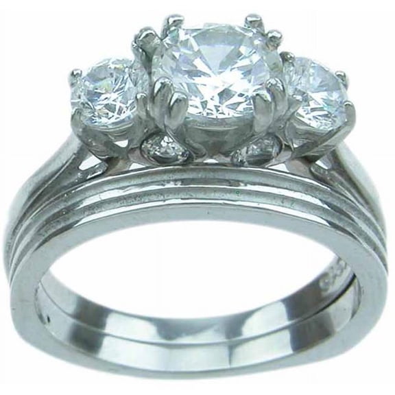 Sterling Couture ssr7005 7 mm Stainless Steel Wedding Ring Set - Size 5