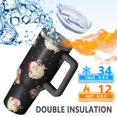 thumbnail image 5 of Black Christmas Santa Pattern Tumbler with Handle and Lid,40oz Double Wall Vacuum Insulated Tumbler,Cups Gift for Women and Men, 5 of 7