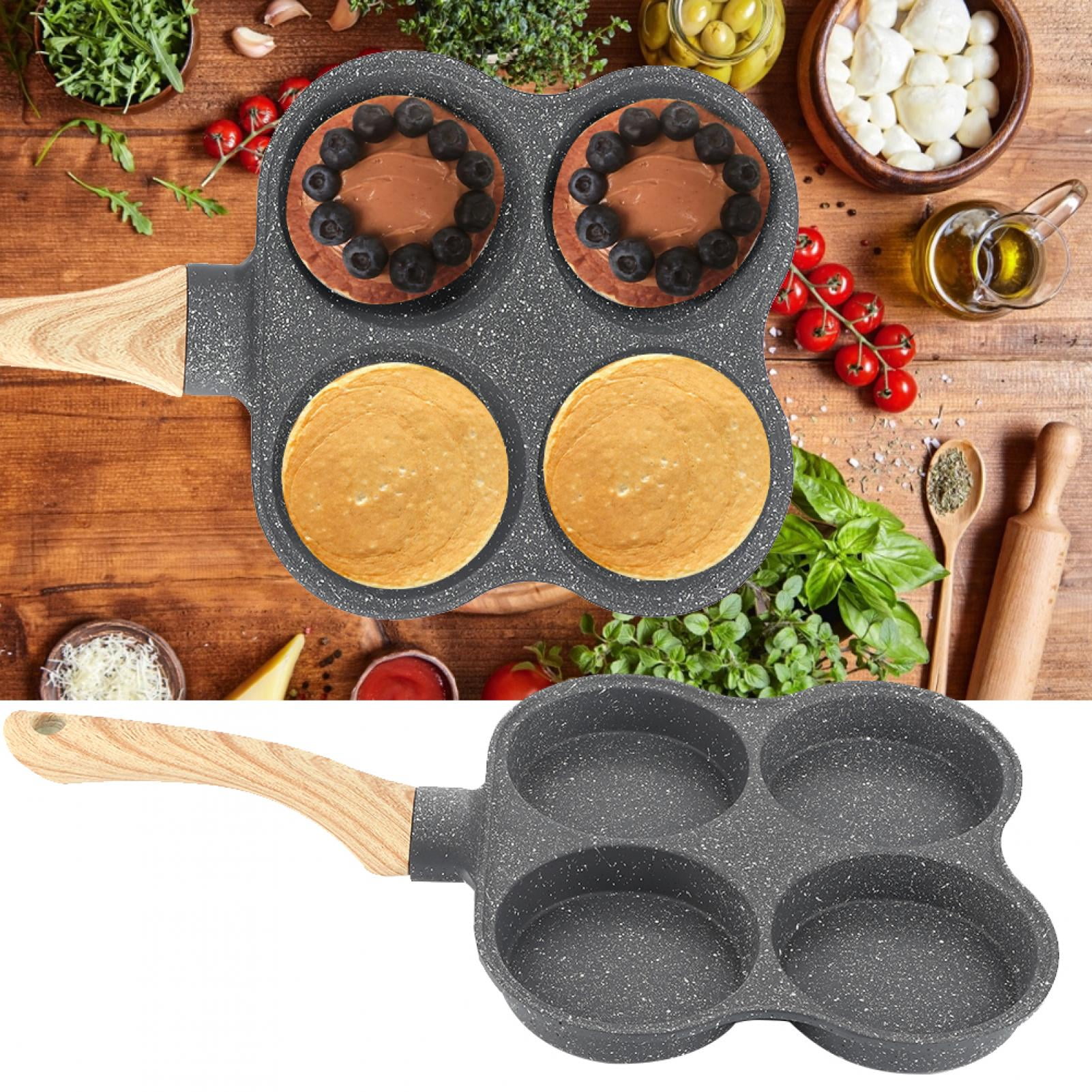LAFGUR 4 Hole Omelet Pan Non Stick Frying Pans Breakfast Pancake Maker