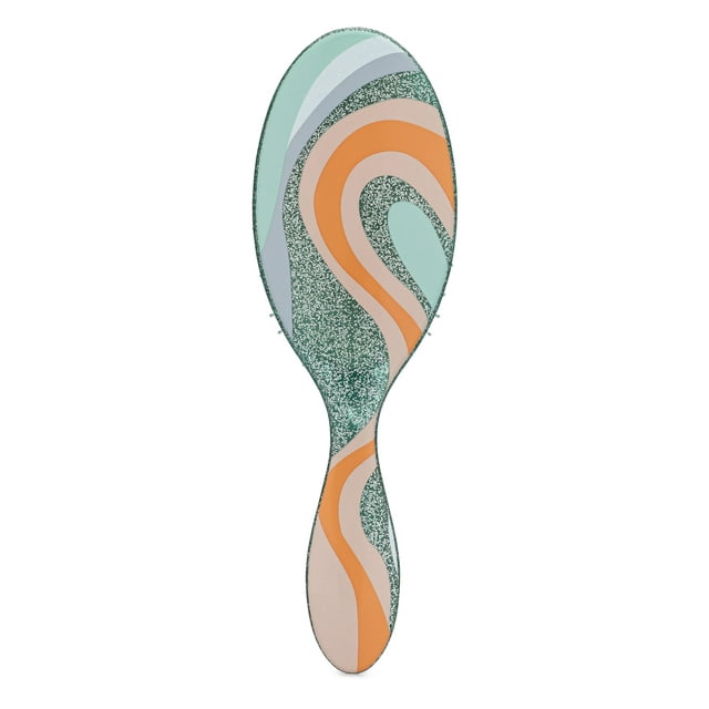 Wet Brush Original Detangler Hair Brush Green (Glitter Vortex) - Cerdas IntelliFlex ultrasuaves - Cepillo desenredante que se desliza a través de enredos (cabello húmedo, seco y dañado) - Mujeres y ho