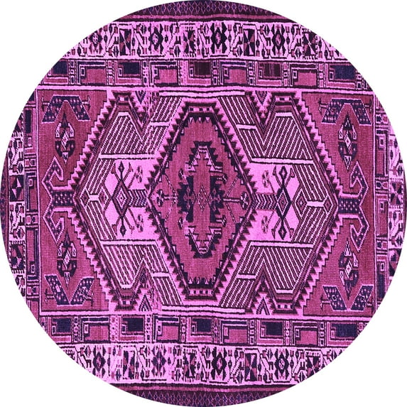 Ahgly Company Indoor Round Persian Purple Traditional Area Rugs, 4' Round