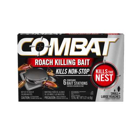 Combat Roach Killing Bait Stations for Small and Large Roaches, 6 Count
